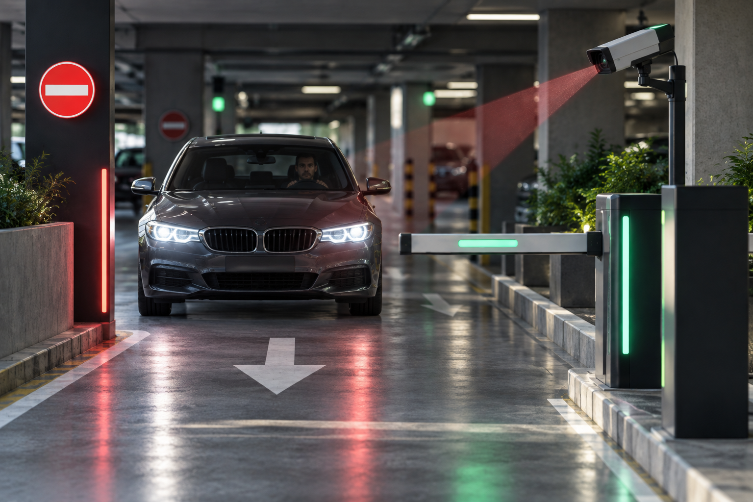 Otoparkta ters yönlü araç geçişini algılayan kamera sistemi
